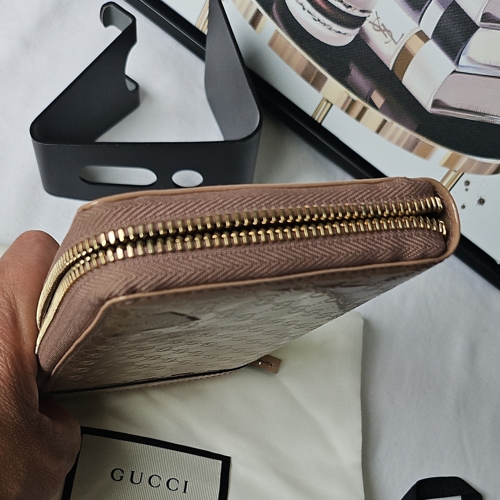 EUC Gucci Tan Wallet with Signature GG Microguccisima Monogram - Picture 12 of 14